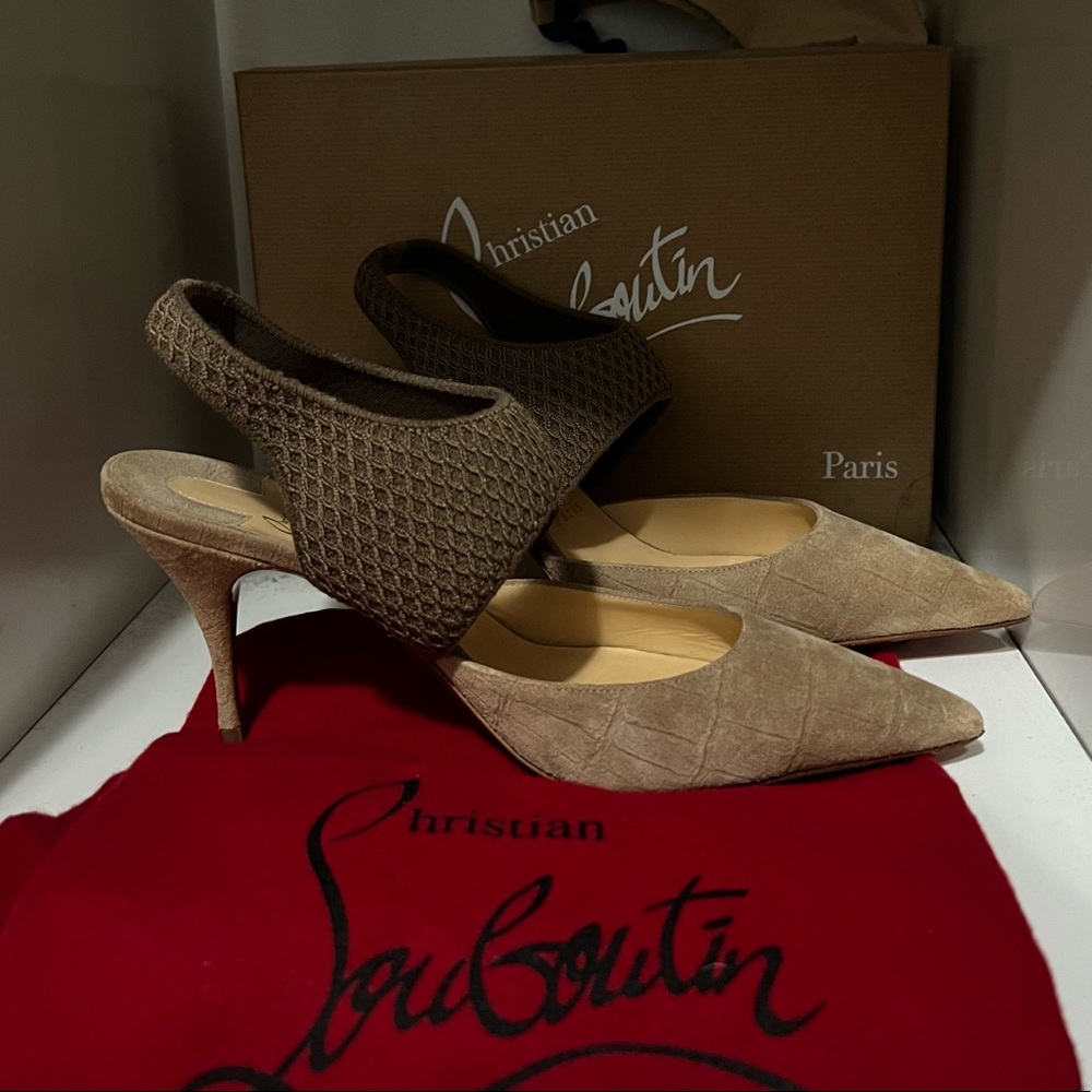 New Christian Louboutin Georgette 80mm  Beige size 39.5 (Authentic)